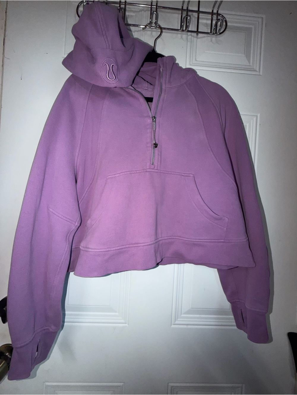 lululemon athletica scuba Cropped Lavender Half-Zip Hoodie